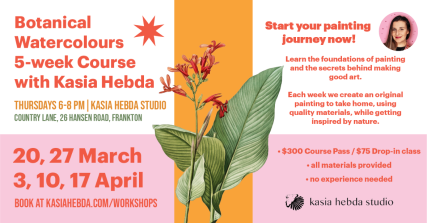 Te Wāhi Toi - Botanical Watercolours 5-week Course with Kasia Hebda - 20 March 