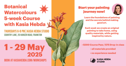Te Wāhi Toi - Botanical Watercolours 5-week Course with Kasia Hebda - 1 -29 May  