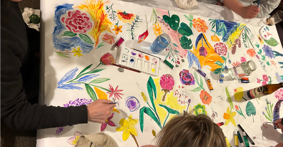 Saturday Arts Social: Collaborative Creation - Floral Painting workshop