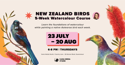 Te Wāhi Toi - New Zealand Birds: Watercolour Course with Kasia Hebda