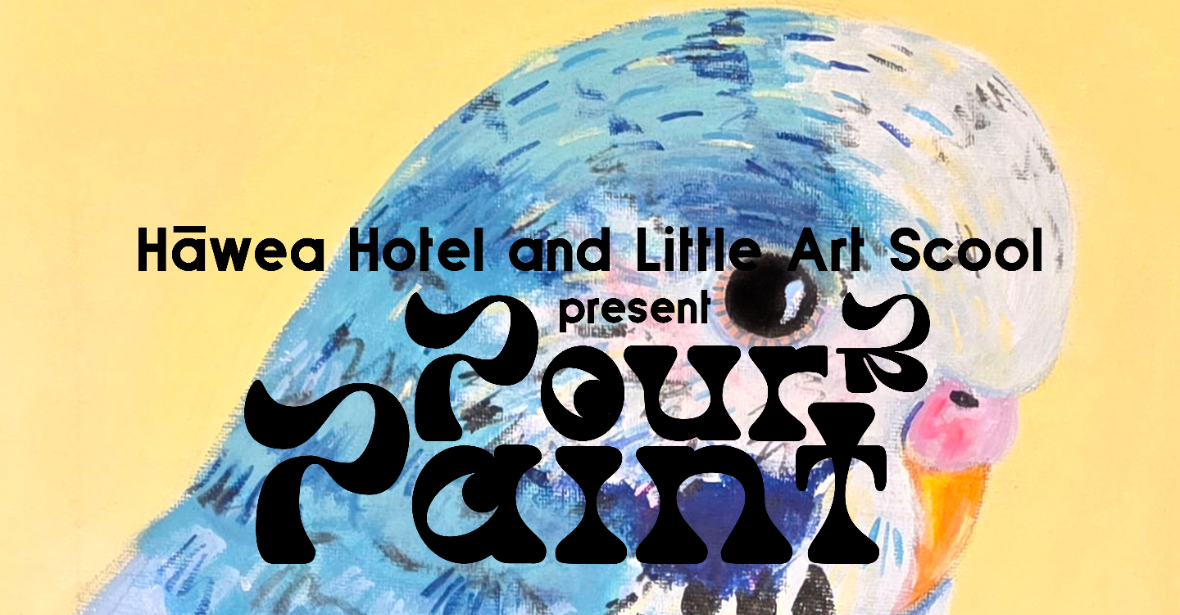Pour and Paint * Budgie * presented by Little Art School and the Hawea Hotel